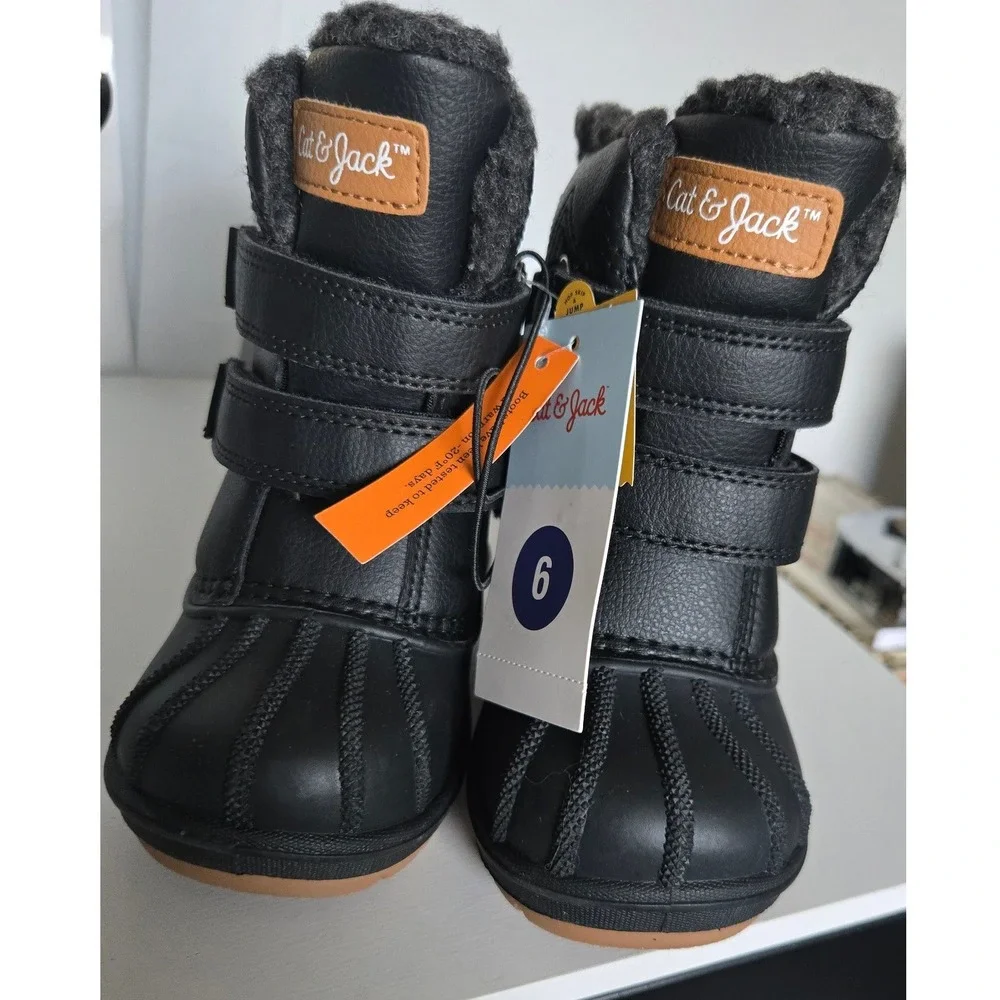 Cat & Jack Denver Toddler Black Waterproof Winter Snow Boots Size 6 -20F Rated